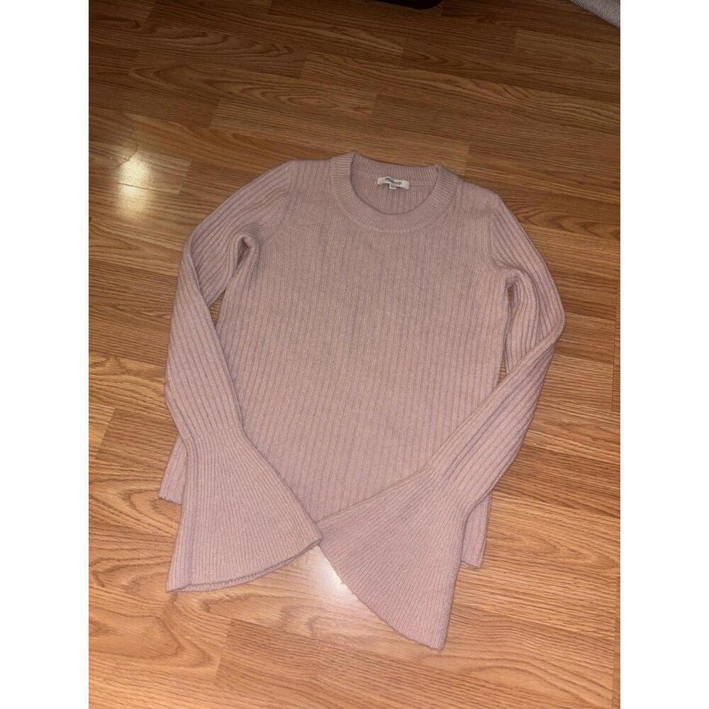 Madewell Bell Sleeve Ribbed Crew Neck Sweater Size XXS - Picture 3 of 9